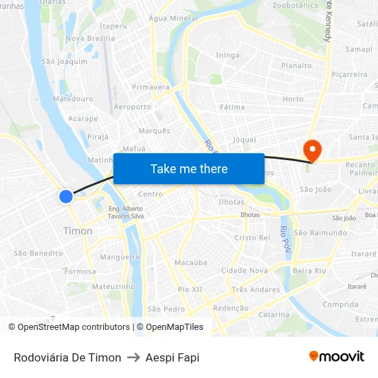 Rodoviária De Timon to Aespi Fapi map