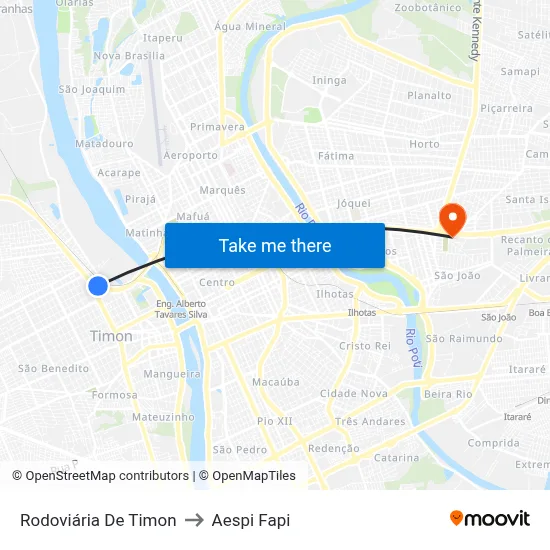 Rodoviária De Timon to Aespi Fapi map