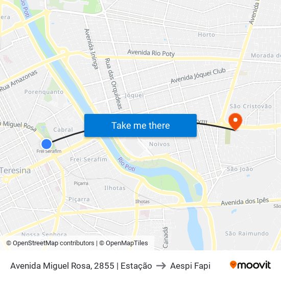 Avenida Miguel Rosa, 2855 | Estação to Aespi Fapi map