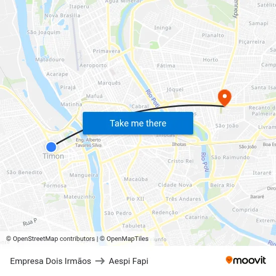 Empresa Dois Irmãos to Aespi Fapi map