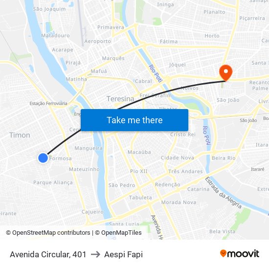 Avenida Circular, 401 to Aespi Fapi map