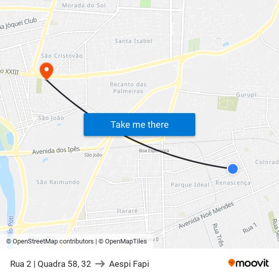 Rua 2 | Quadra 58, 32 to Aespi Fapi map