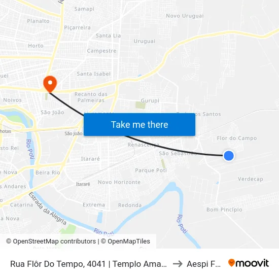 Rua Flôr Do Tempo, 4041 | Templo Amançuy to Aespi Fapi map