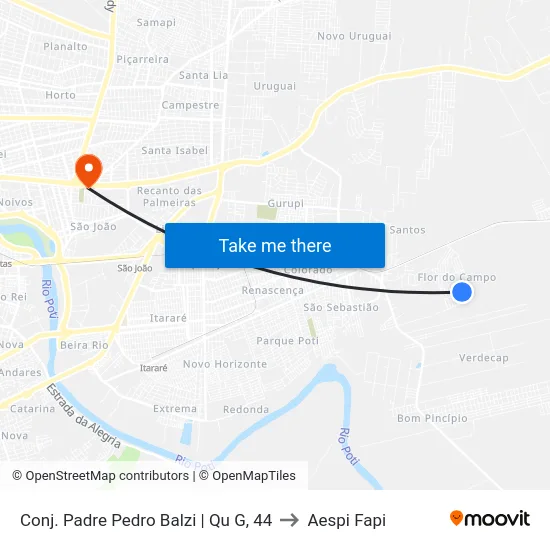 Conj. Padre Pedro Balzi | Qu G, 44 to Aespi Fapi map