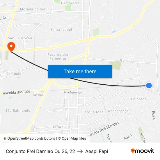 Conjunto Frei Damiao Qu 26, 22 to Aespi Fapi map