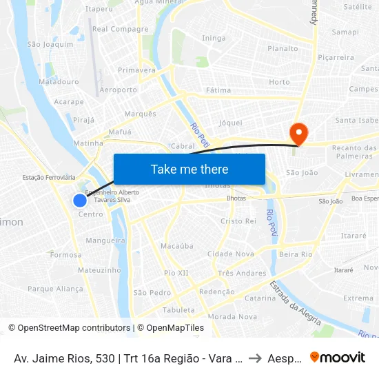 Av. Jaime Rios, 530 | Trt 16a Região - Vara Do Trabalho De Timon to Aespi Fapi map