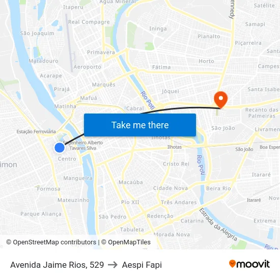 Avenida Jaime Rios, 529 to Aespi Fapi map