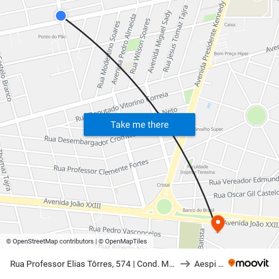 Rua Professor Elias Tôrres, 574 | Cond. Morada Dos Orixás to Aespi Fapi map