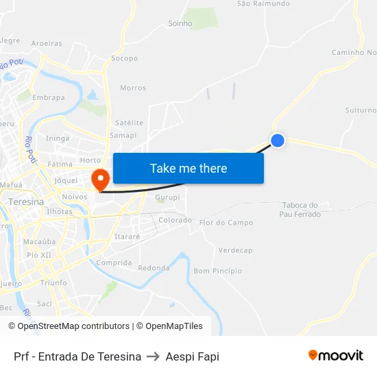 Prf - Entrada De Teresina to Aespi Fapi map