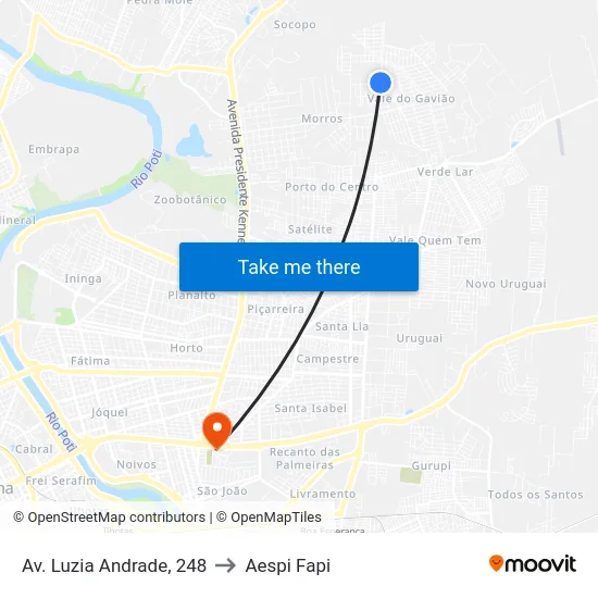 Av. Luzia Andrade, 248 to Aespi Fapi map