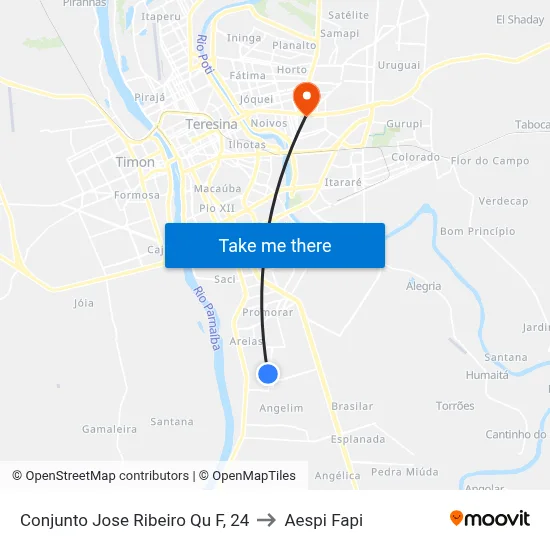 Conjunto Jose Ribeiro Qu F, 24 to Aespi Fapi map