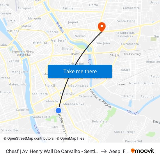 Chesf | Av. Henry Wall De Carvalho - Sentido Bairro to Aespi Fapi map