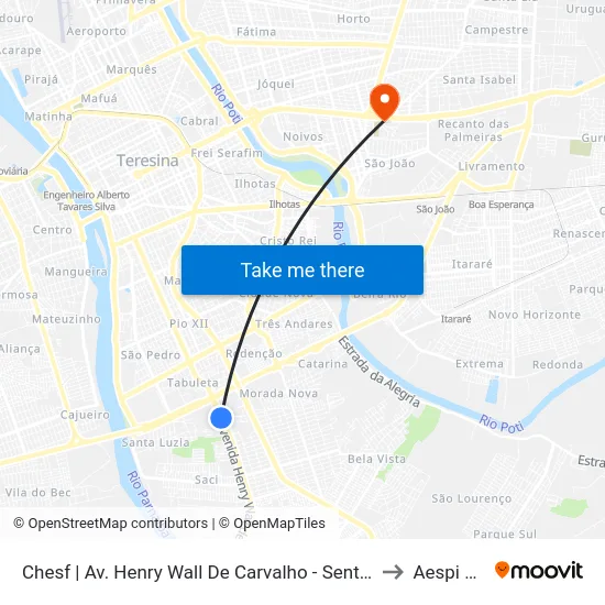 Chesf | Av. Henry Wall De Carvalho - Sentido Bairro to Aespi Fapi map