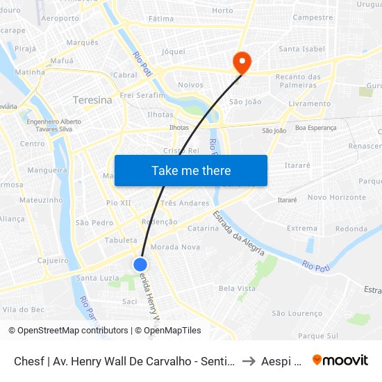 Chesf | Av. Henry Wall De Carvalho - Sentido Centro to Aespi Fapi map