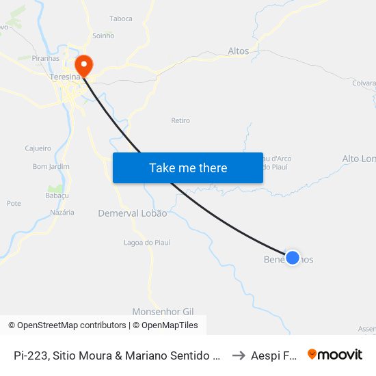 Pi-223, Sitio Moura & Mariano Sentido Altos to Aespi Fapi map