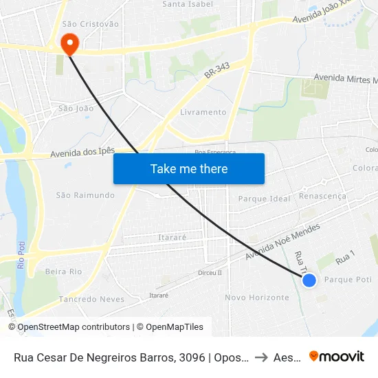 Rua Cesar De Negreiros Barros, 3096 | Oposto À Cmei Cíntia Medeiros De Oliveira to Aespi Fapi map