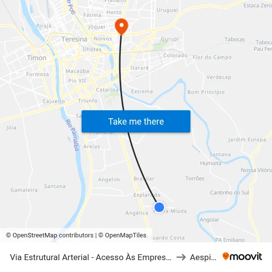 Via Estrutural Arterial  - Acesso Às Empresas Polo Industrial to Aespi Fapi map