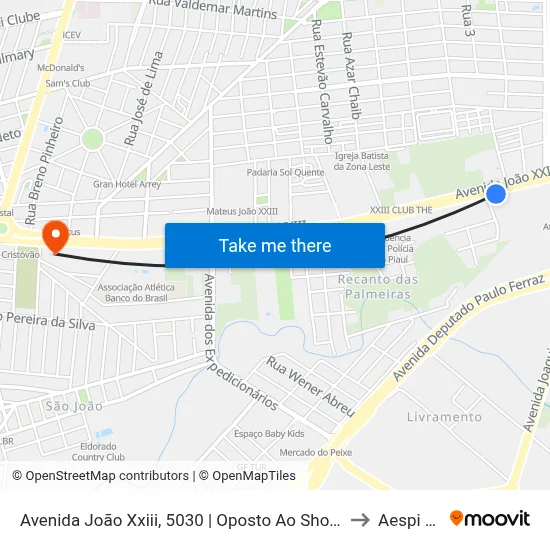 Avenida João Xxiii, 5030 | Oposto Ao Show Auto Mall to Aespi Fapi map
