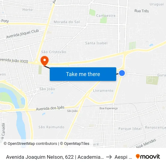 Avenida Joaquim Nelson, 622 | Academia Crossfit 861 to Aespi Fapi map