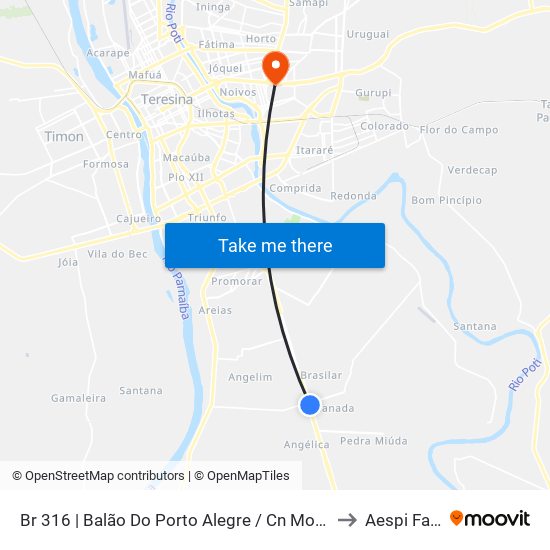 Br 316 | Balão Do Porto Alegre / Cn Motos to Aespi Fapi map