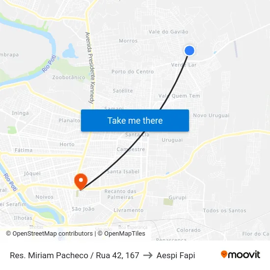 B/C - Res. Miriam Pacheco / Rua 42, 167 to Aespi Fapi map