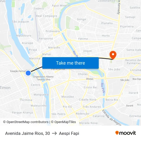 Avenida Jaime Rios, 30 to Aespi Fapi map