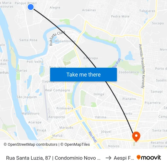 Rua Santa Luzia, 87 | Condomínio Novo Horizonte to Aespi Fapi map