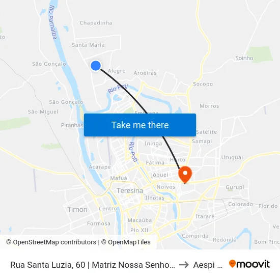Rua Santa Luzia, 60 | Matriz Nossa Senhora De Fátima to Aespi Fapi map
