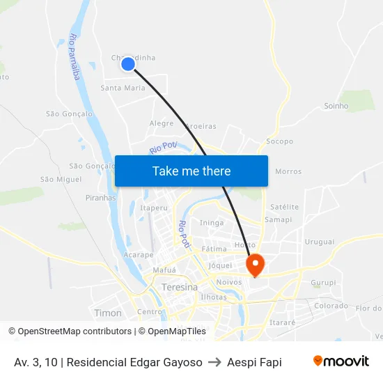 Av. 3, 10 | Residencial Edgar Gayoso to Aespi Fapi map