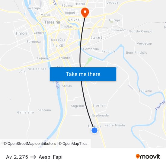 Av. 2, 275 to Aespi Fapi map
