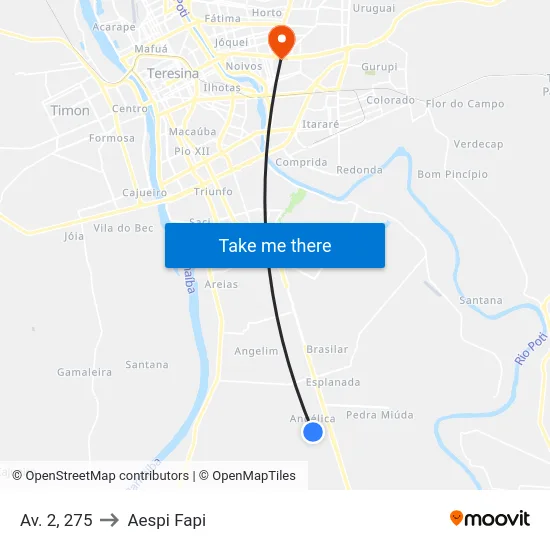 Av. 2, 275 to Aespi Fapi map