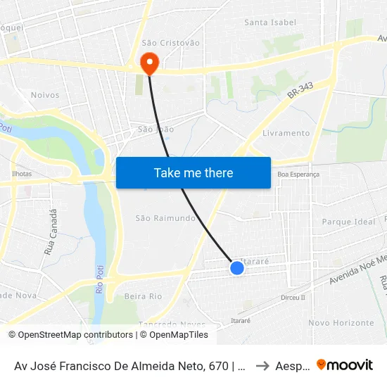 Av José Francisco De Almeida Neto, 670 | Oposto Ao Banco Do Brasil to Aespi Fapi map
