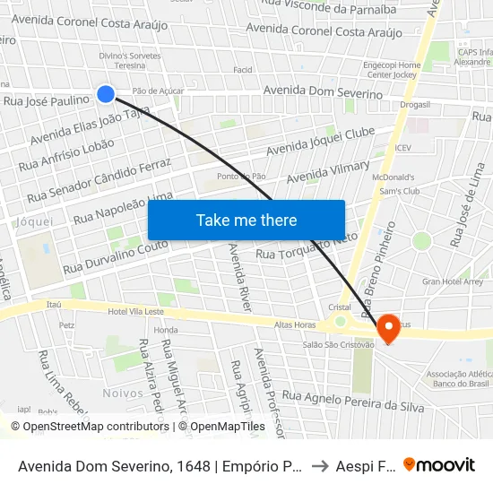 Avenida Dom Severino, 1648 | Empório Portobello to Aespi Fapi map
