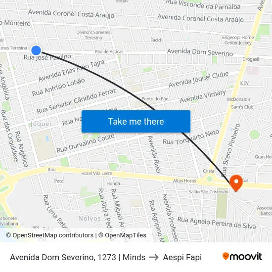 Avenida Dom Severino, 1273 | Minds to Aespi Fapi map