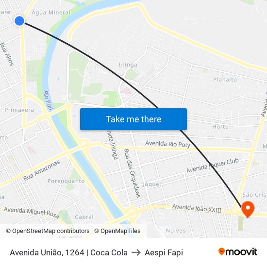 Avenida União, 1264 | Coca Cola to Aespi Fapi map