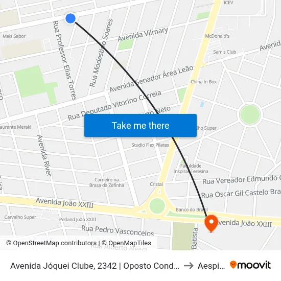 Avenida Jóquei Clube, 2342 | Oposto Cond. Morada Dos Orixás to Aespi Fapi map