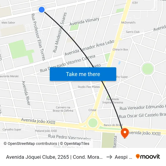 Avenida Jóquei Clube, 2265 | Cond. Morada Dos Orixás to Aespi Fapi map