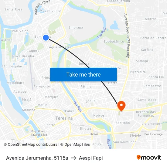 Avenida Jerumenha, 5115a to Aespi Fapi map