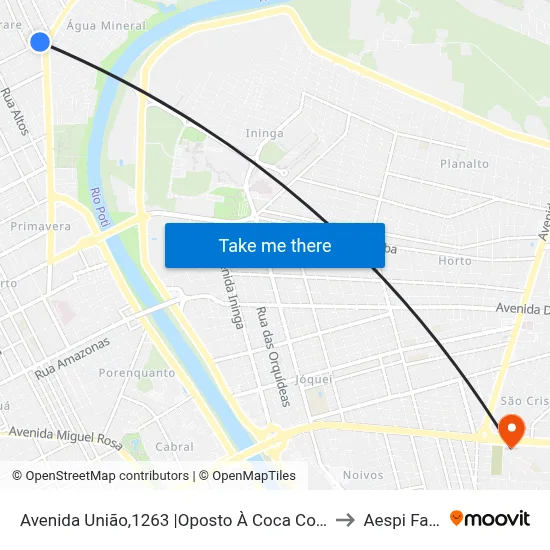 Avenida União,1263 |Oposto À Coca Cola to Aespi Fapi map