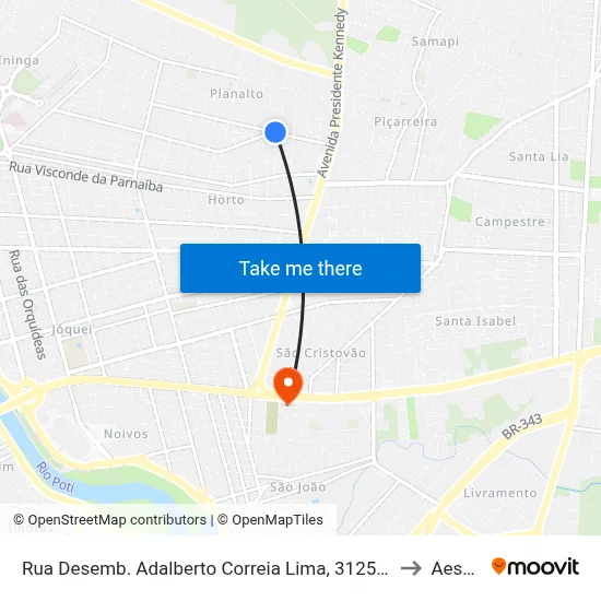 Rua Desemb. Adalberto Correia Lima, 3125 | Condomínio Solar Do Canindé to Aespi Fapi map