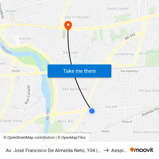 Av. José Francisco De Almeida Neto, 104 | Rangel Parafusos to Aespi Fapi map