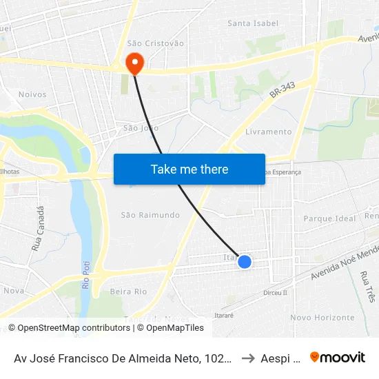 Av José Francisco De Almeida Neto, 1020 | Pop Shop to Aespi Fapi map
