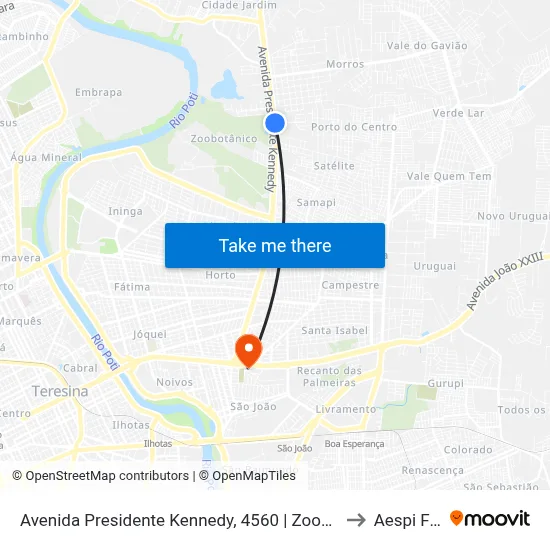 Avenida Presidente Kennedy, 4560 | Zoobotanico to Aespi Fapi map
