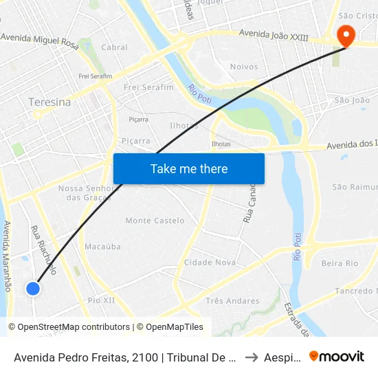 Avenida Pedro Freitas, 2100 | Tribunal De Contas Do Estado to Aespi Fapi map