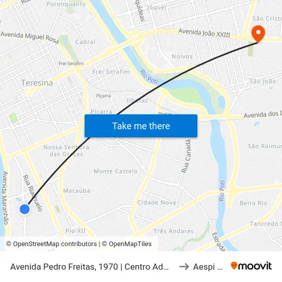 Avenida Pedro Freitas, 1970 | Centro Administrativo to Aespi Fapi map
