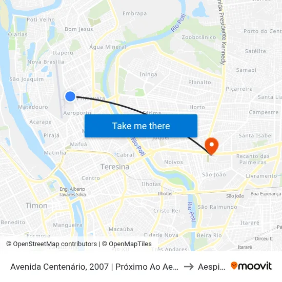 Avenida Centenário, 2007 | Próximo Ao Aeroporto De Teresina to Aespi Fapi map