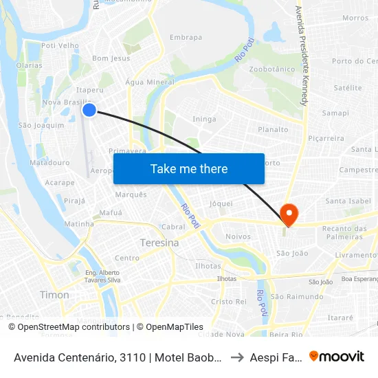 Avenida Centenário, 3110 | Motel Baobás to Aespi Fapi map