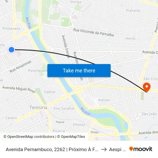 Avenida Pernambuco, 2262 | Próximo À Fatespi/Faespi to Aespi Fapi map