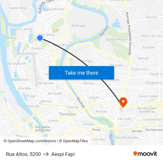 Rua Altos, 5200 to Aespi Fapi map