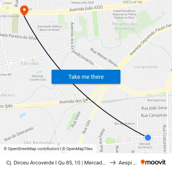 Cj. Dirceu Arcoverde I Qu 85, 10 | Mercado Do Dirceu 1 to Aespi Fapi map